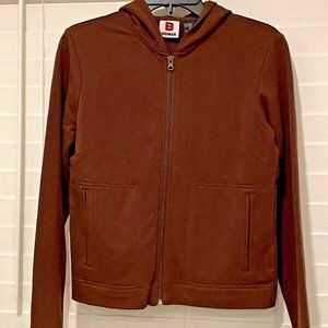 Nice! BEIMAR Unisex Hooded Zipper 2 Pockets Brown 95%Cotton Jacket ~ Sz.S
